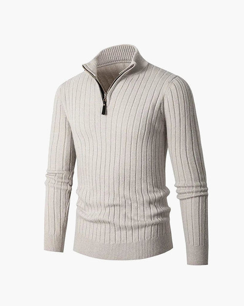 ZERMATT Pullover mit hohem Kragen und halbem Reißverschluss